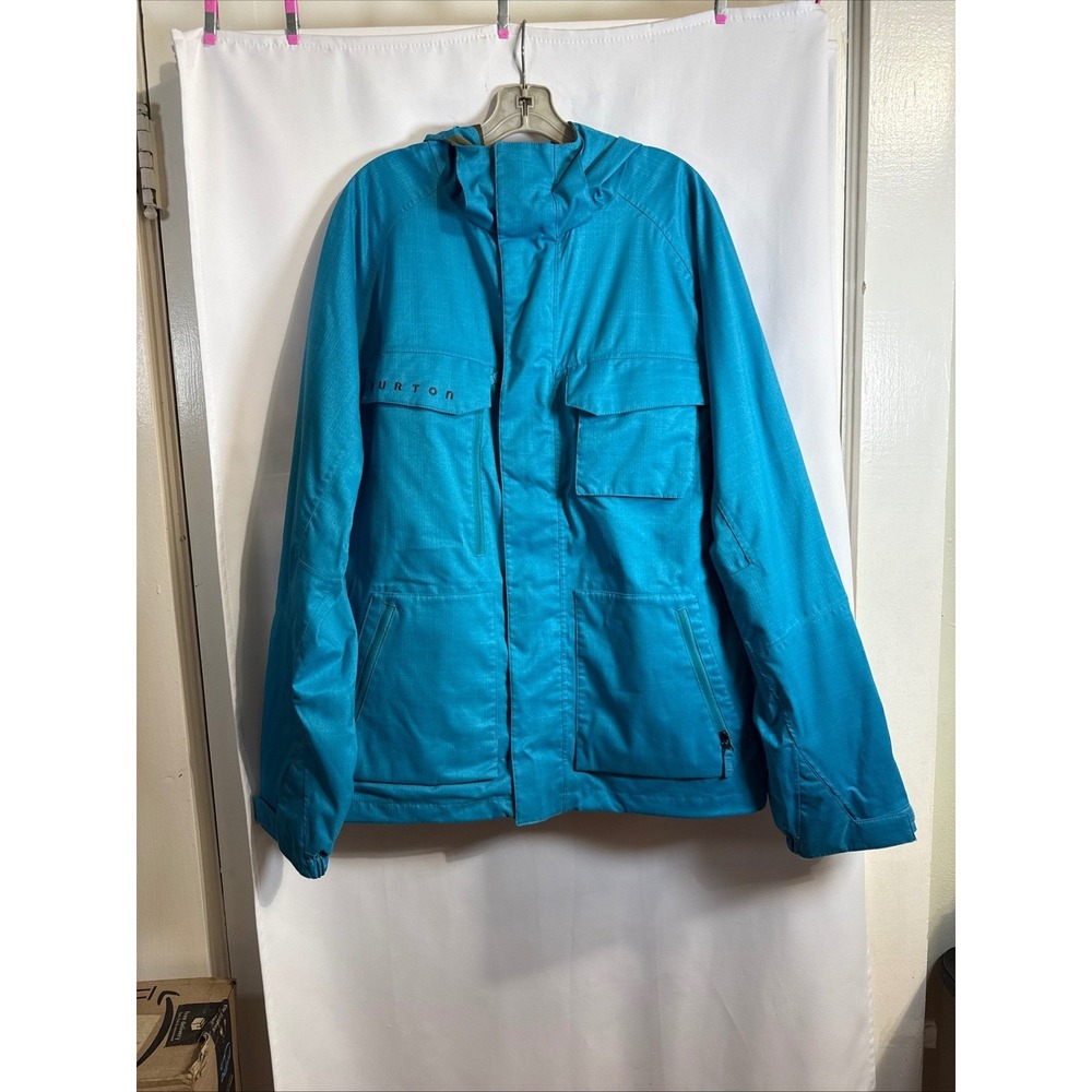 Burton BM ALS HDD JKT Snowboard Jacket Turquoise Blue Hooded Shell women's lg